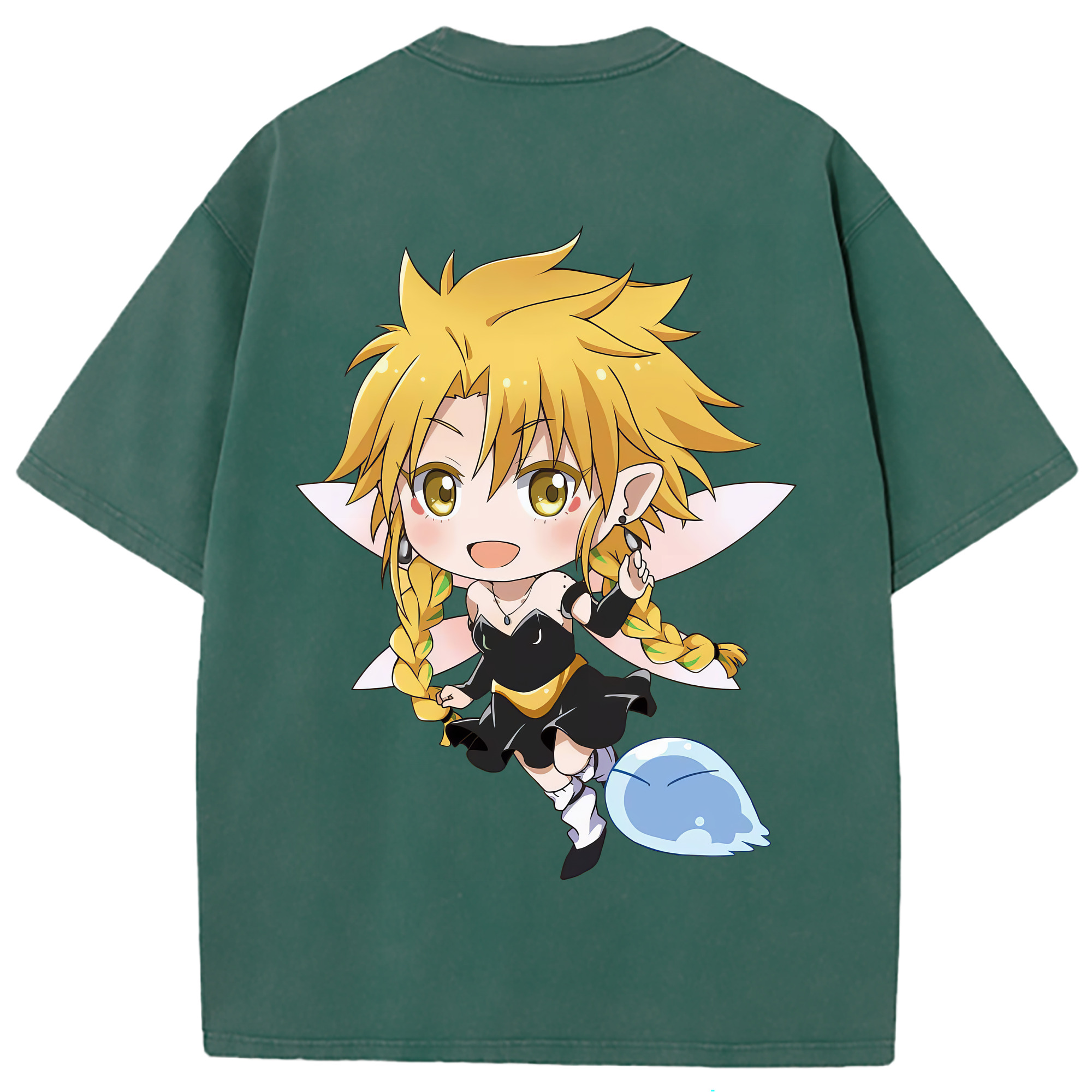 （画像用） 転スラ Regarding Reincarnated to Slime 綿100% ヴィンテージ風 半袖Tシャツ（背面プリント）